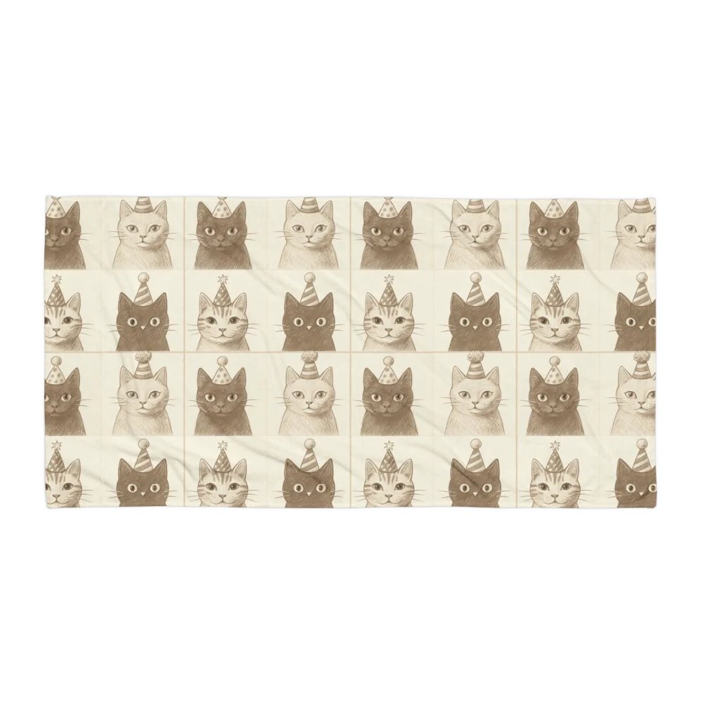 Whimsical Party Cats Sublimated Towel product image (2)