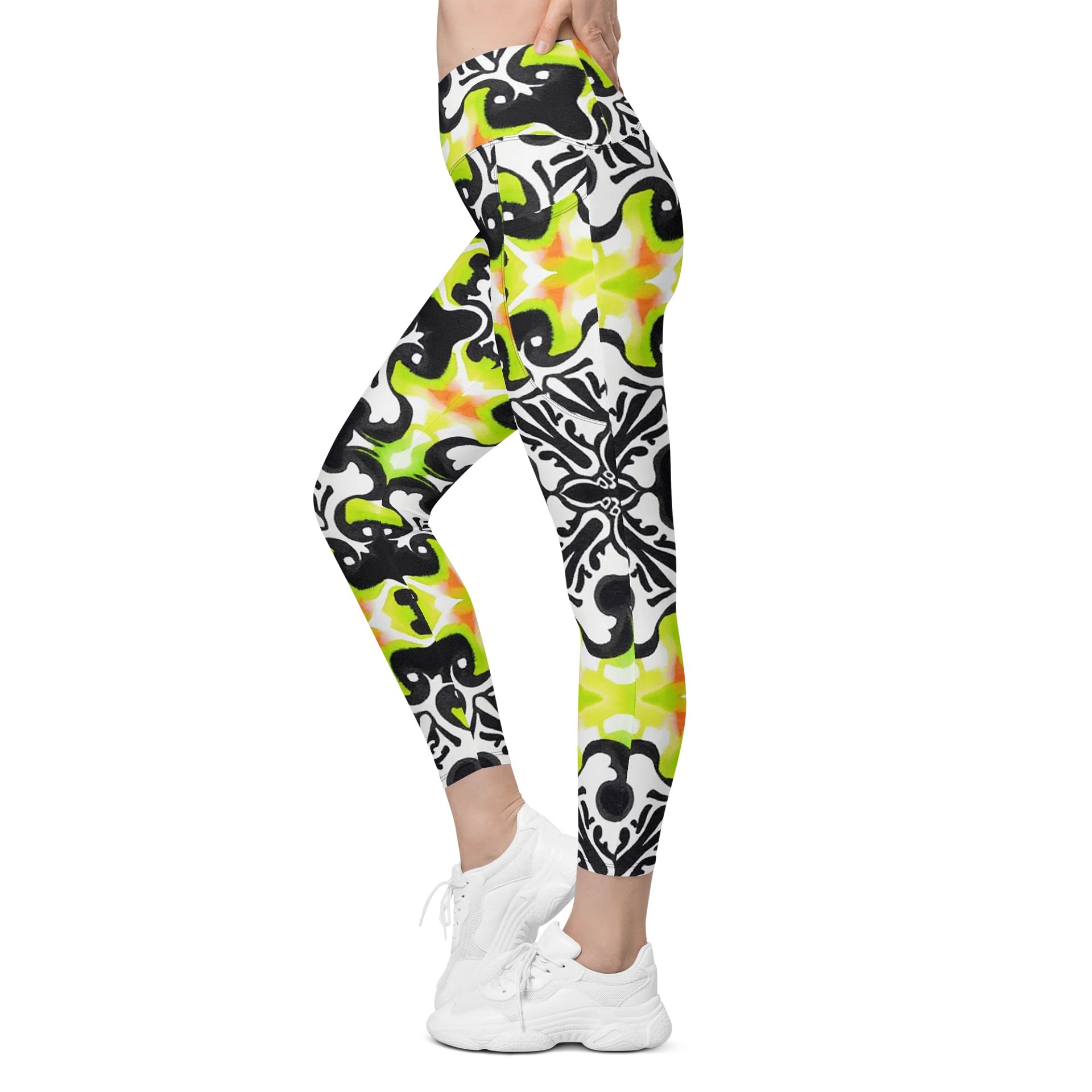 Barry Grady 'Dreamy Blossom' Crossover Leggings with Pockets product image (4)