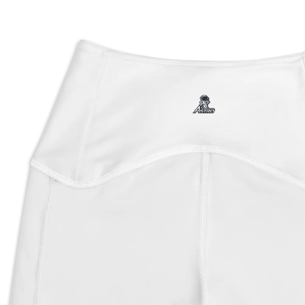 Astro High-Waisted Leggings with Pockets - White, Exclusive Design product image (3)