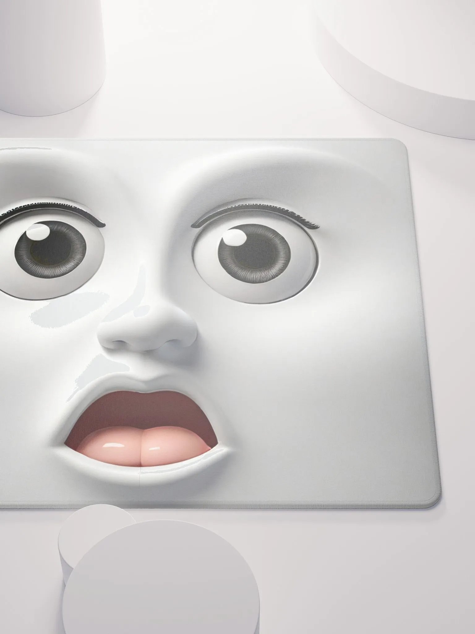 Surprised Expression Premium Mouse Pad: Add a Pop of Fun to Your Desk! product image (5)