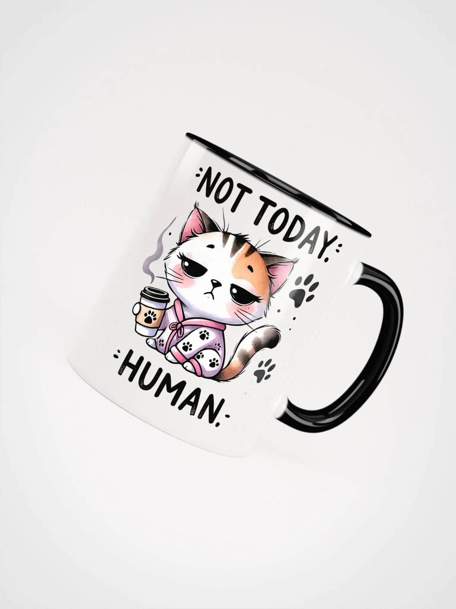 Not Today Human Cat Ceramic Mug product image (24)