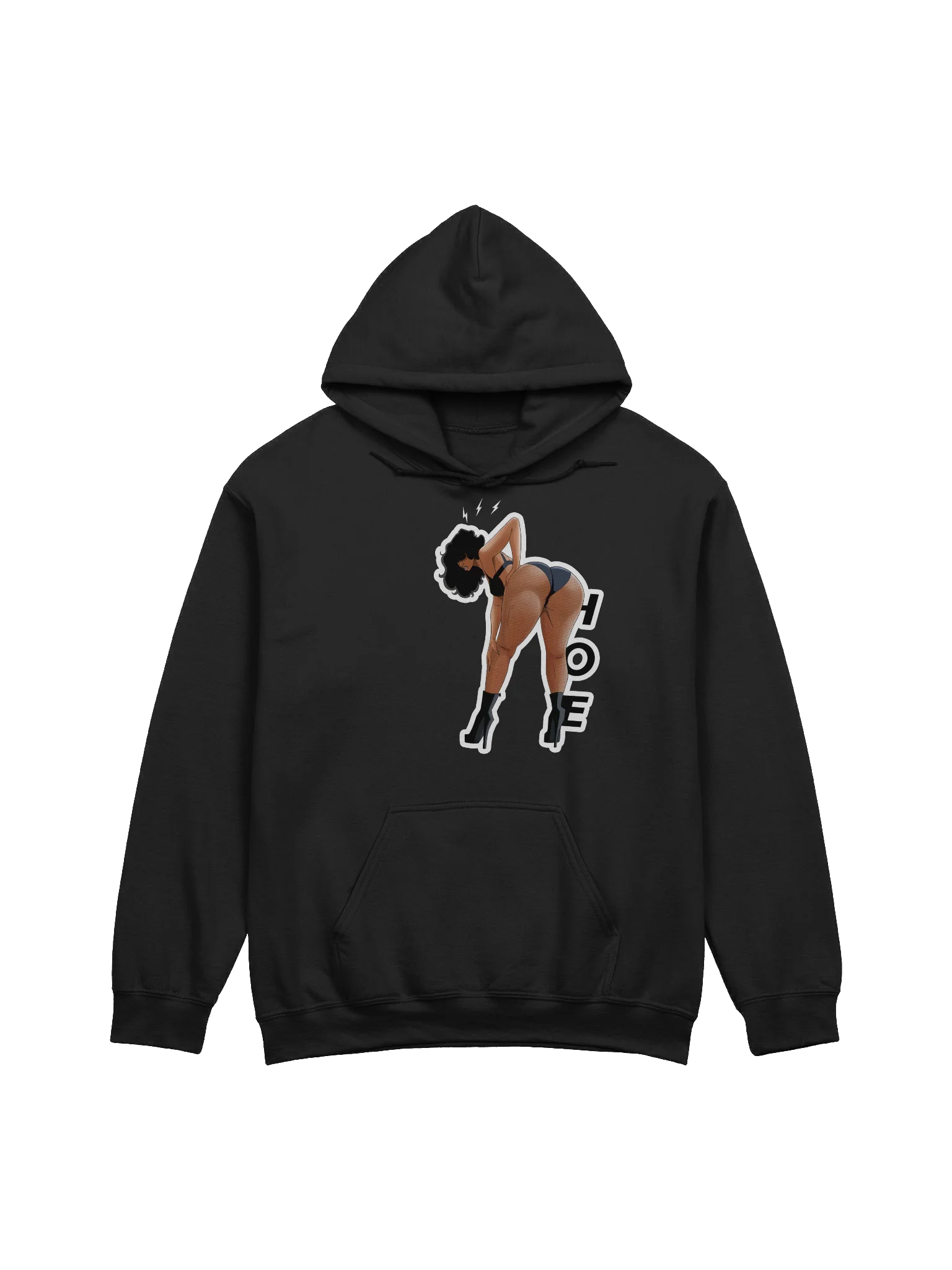 HOE HOODIE FISHNETS - BLACK product image (1)