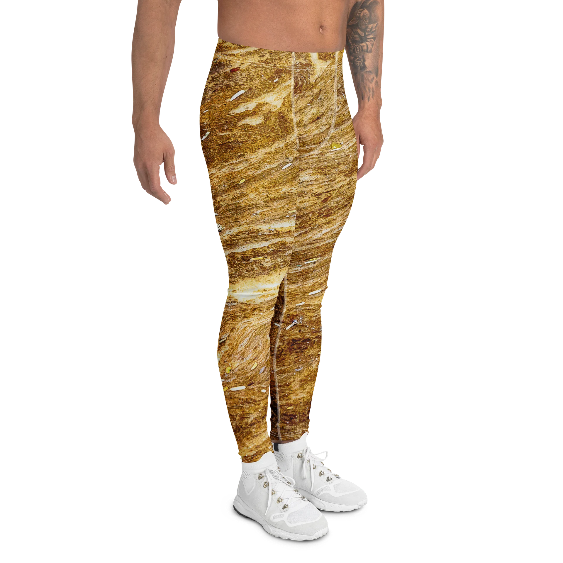 Golden Strata All-Over Print Men's Performance Leggings product image (4)