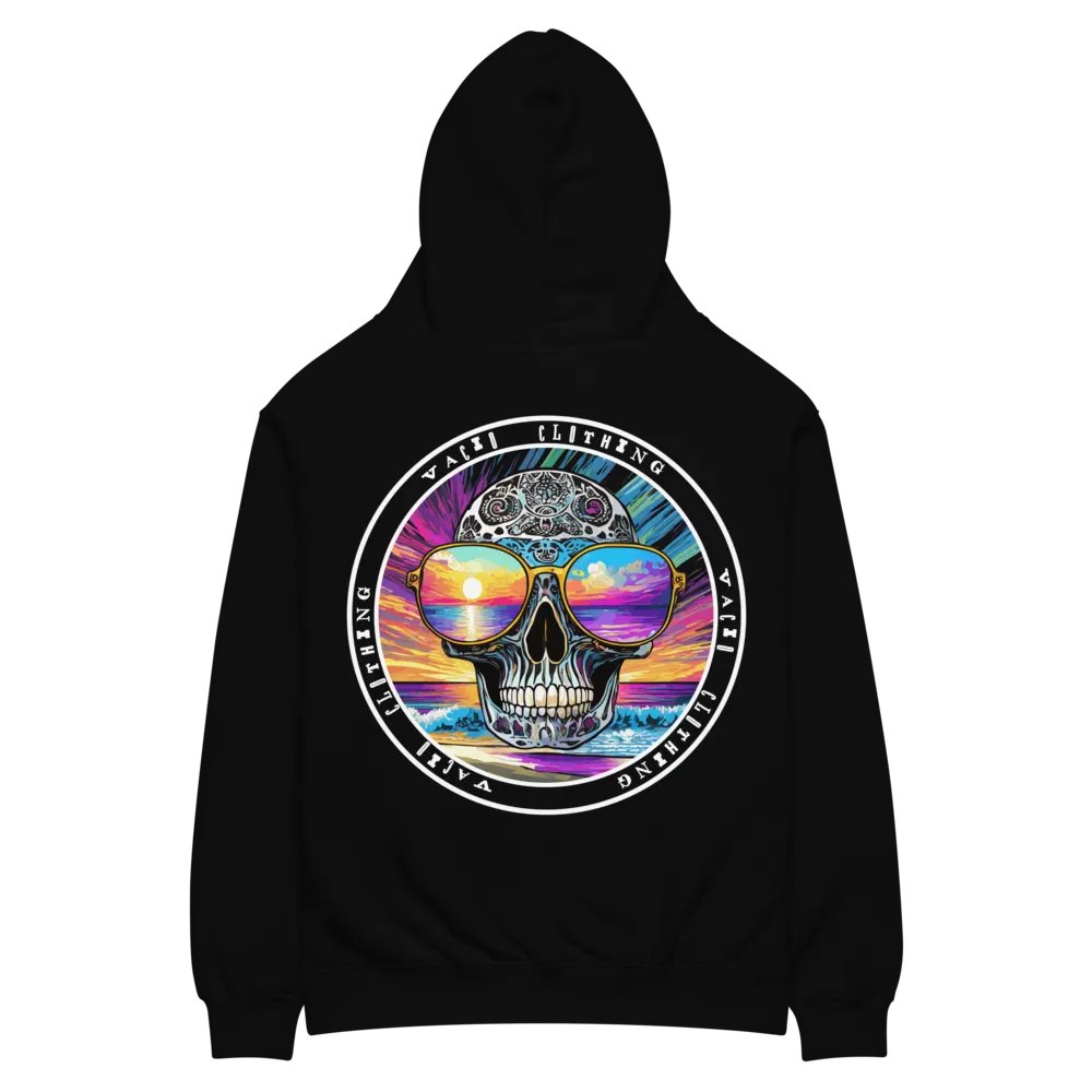 VACIO Sunset Mandala Skull Premium Relaxed Fit Hoodie product image (8)