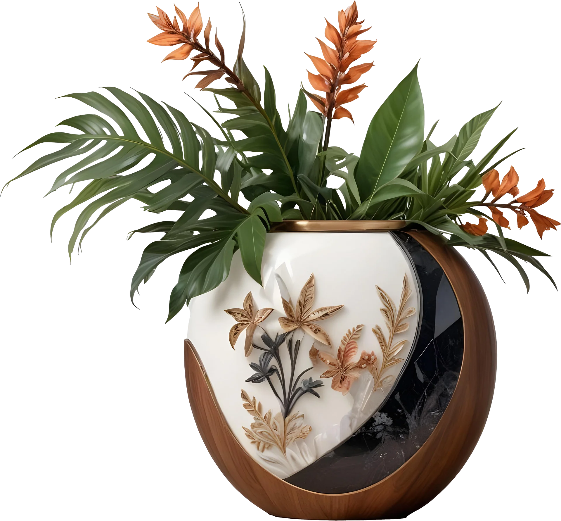 Dream of Eternity – Floral Art Deco Vase PNG product image (1)