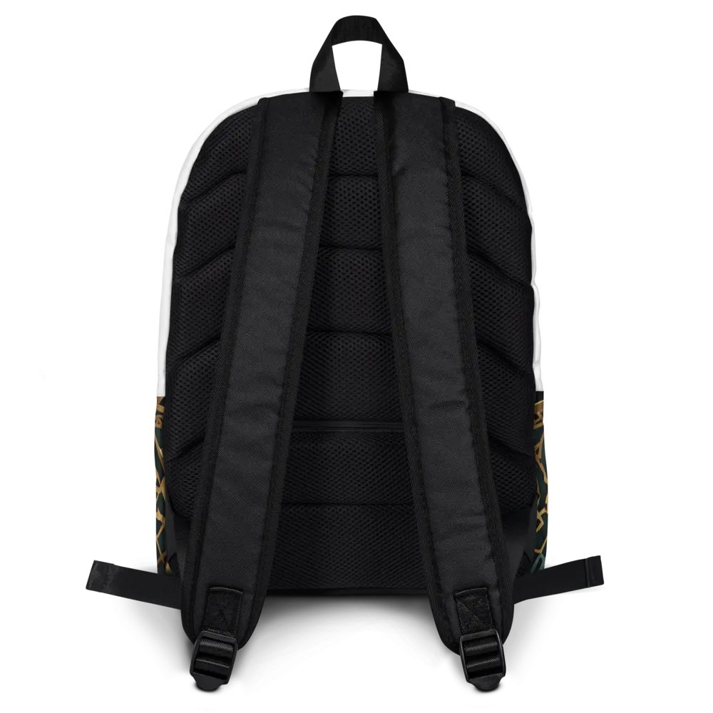 Golden Arabesque Monogram All-Over Print Backpack product image (3)