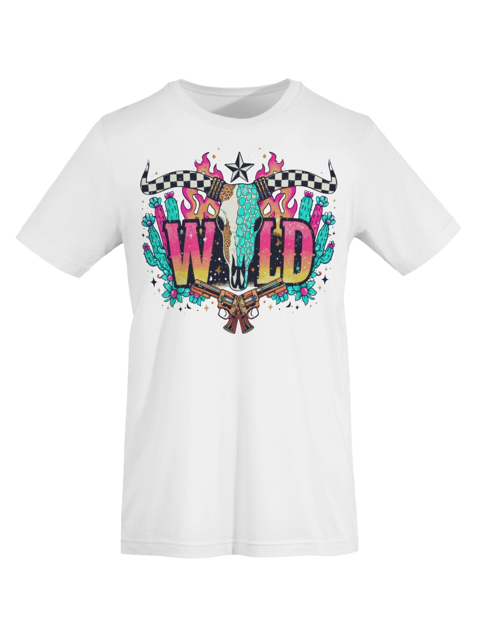 Wild Skull Checkerboard T-Shirt product image (7)