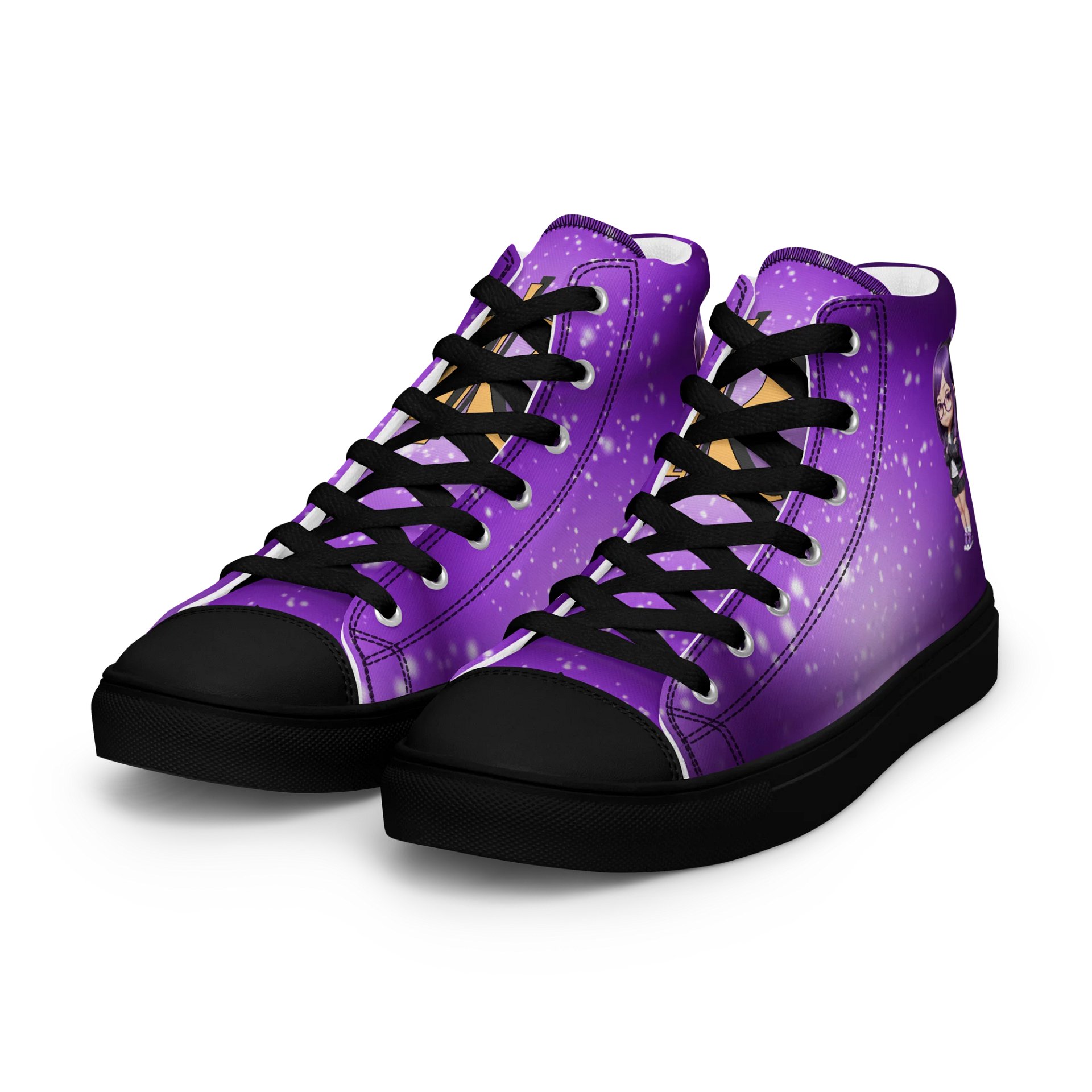 (Purple CHIBI) K Women's High Top Canvas Shoes product image (6)