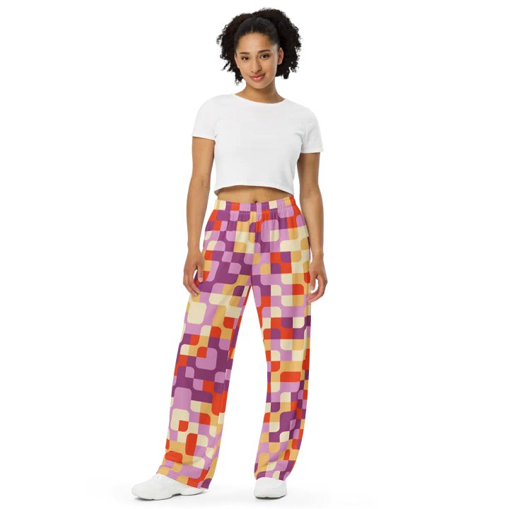 BUIII Pixelated Geometry: Autumn Breeze Wide-Leg Pants product image (2)