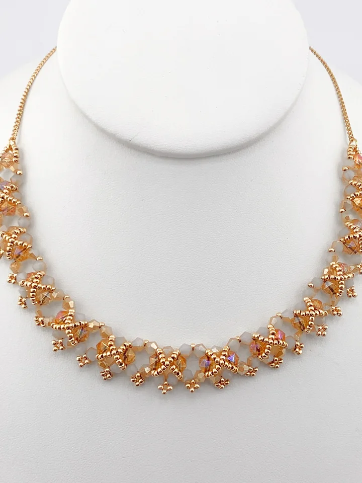 Gold Crystal Beaded Collar Necklace product image (1)