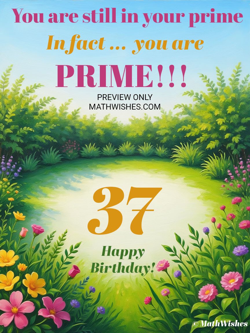 37th Birthday Card - Prime Birthday product image (1)