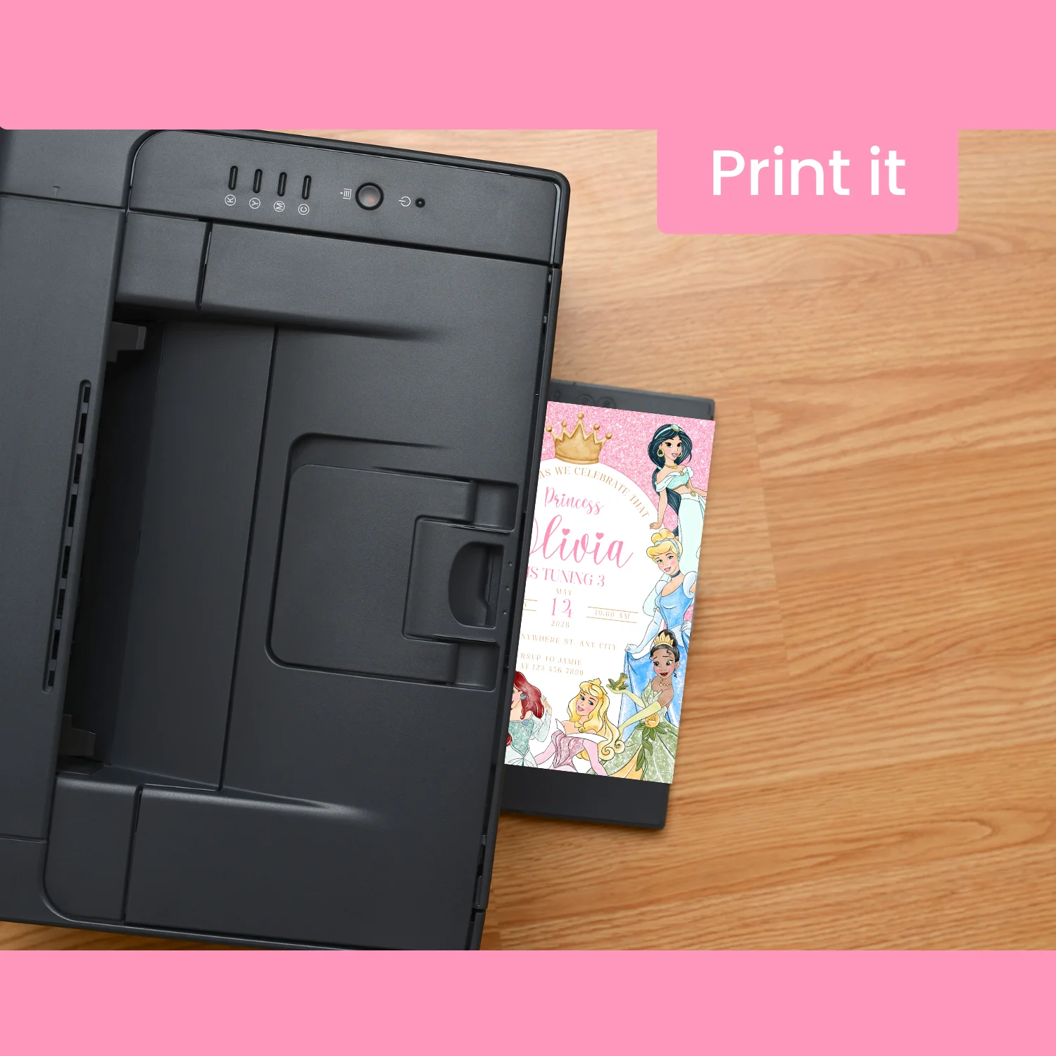 Princess Birthday Invitation – Editable Canva Template product image (3)