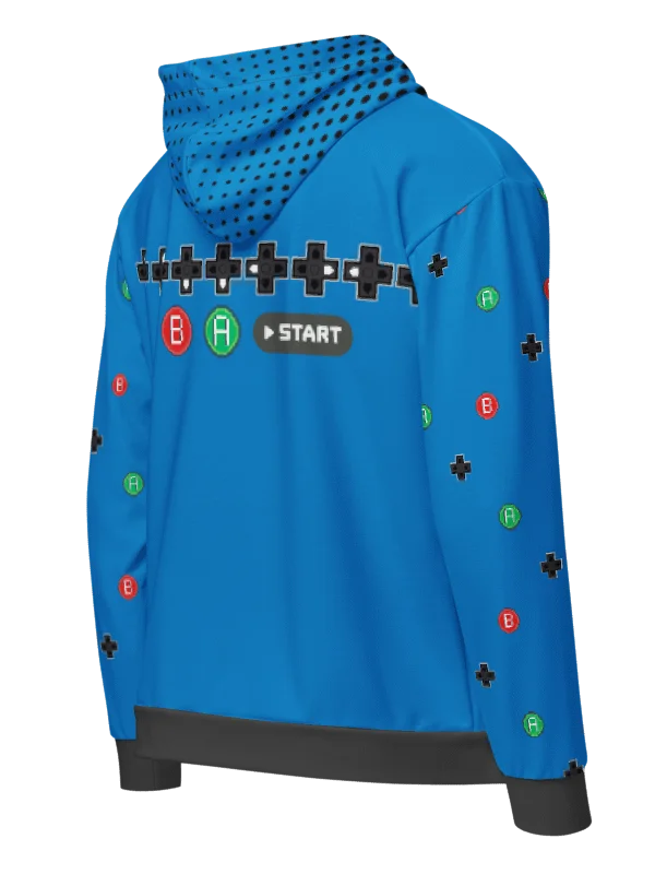 🎮 Retro GamePad Hoodie – Classic Blue Pixel Edition product image (4)