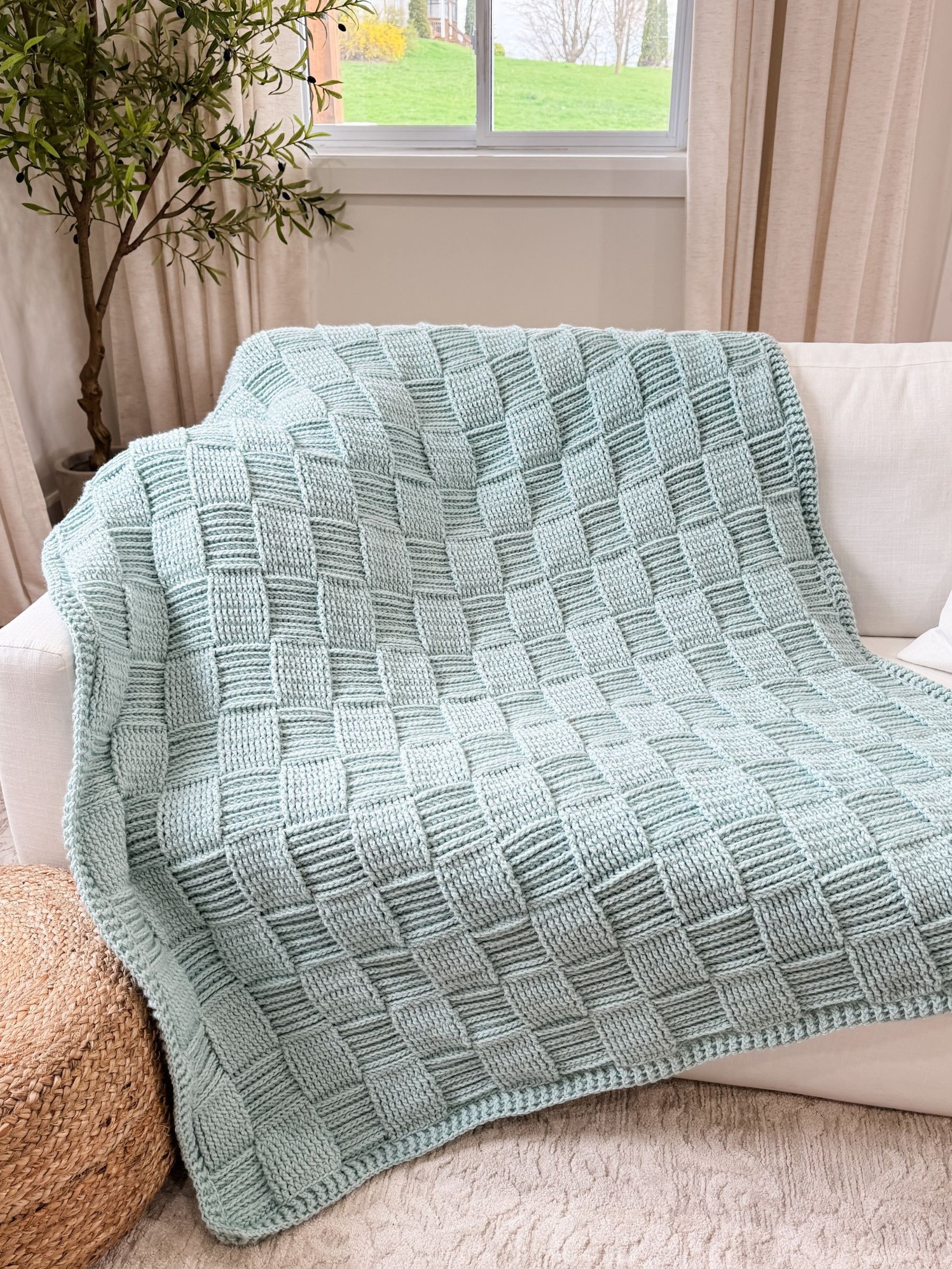 Seabreeze Basket Weave Blanket Crochet Pattern product image (4)