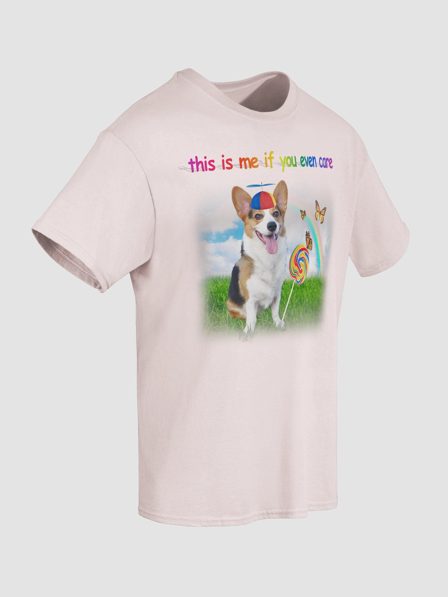 Whimsical Propeller Hat Dog T-shirt - this is me if you even care product image (8)