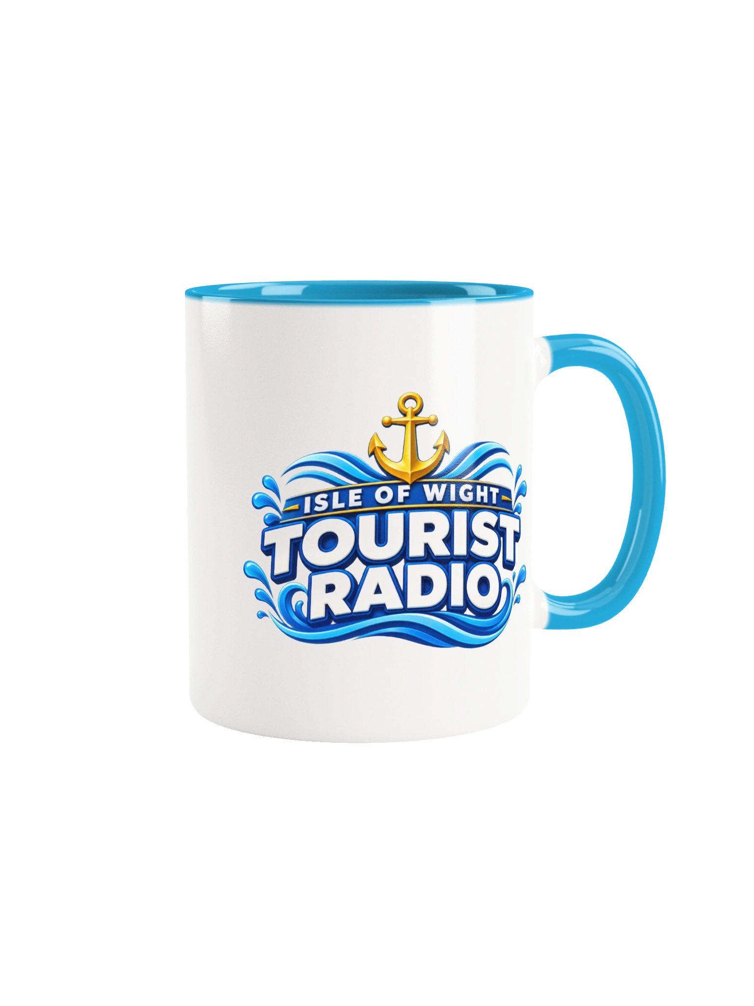 Isle of Wight Tourist Radio Mug – Blue or Yellow Trim product image (1)