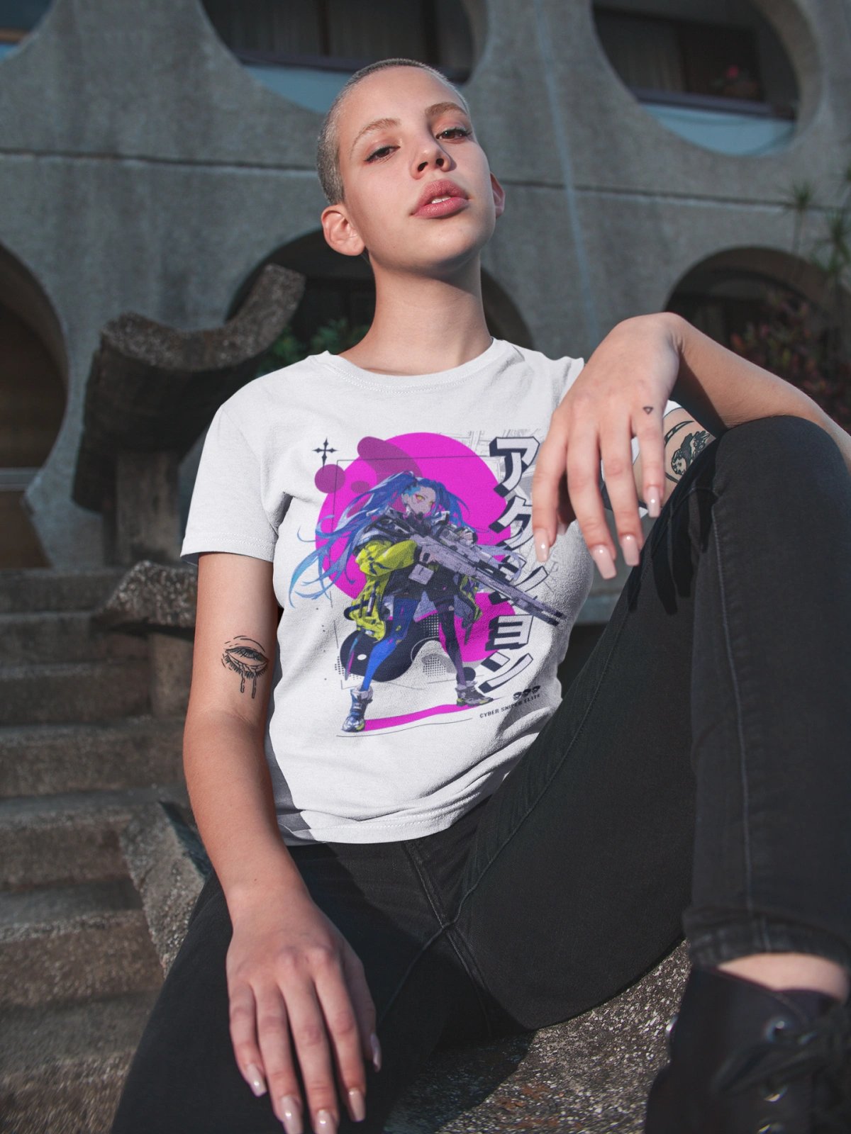 Kyoko: Battlefield Anime Cyber T-Shirt product image (2)