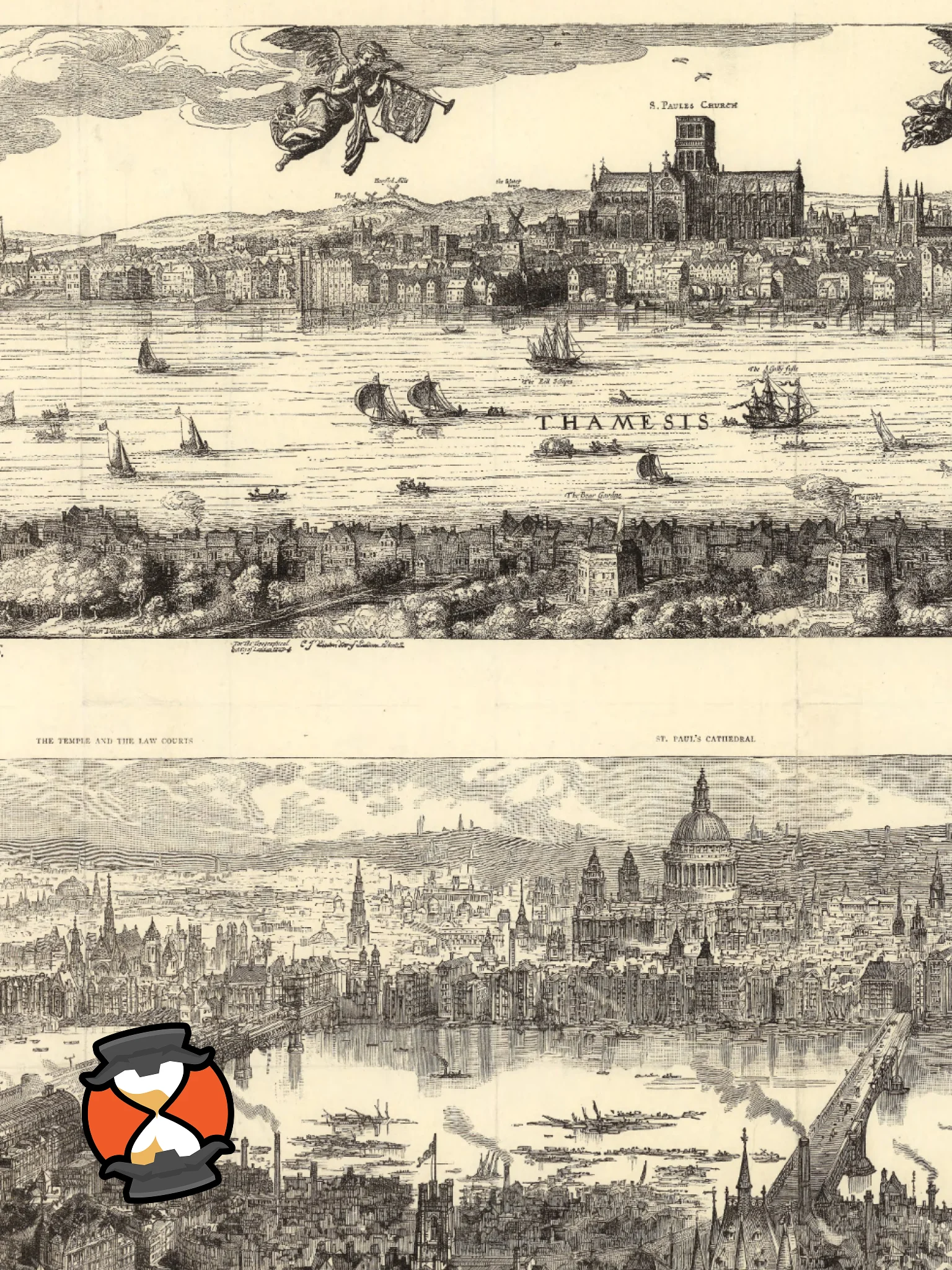 London Cityscape 1616 vs. 1890 (Canvas Print) product image (2)