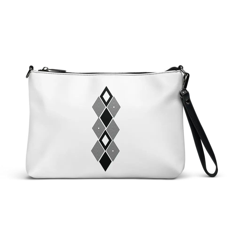 Black and white triangle design crossbody bag product image (1)