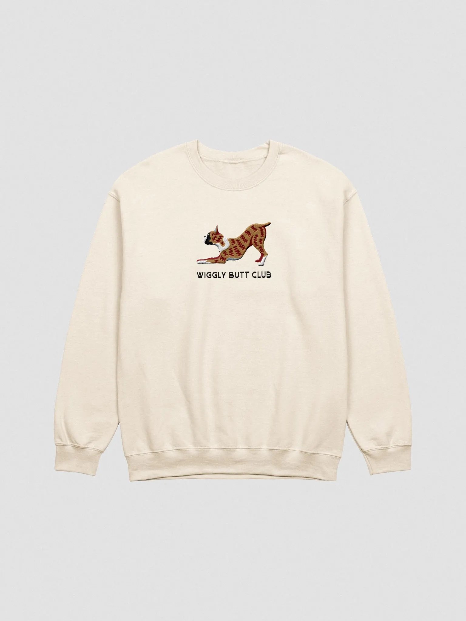 Wiggly Butt Club Sweatshirt (Embroidered) of a Boxer(Brindle) product image (4)