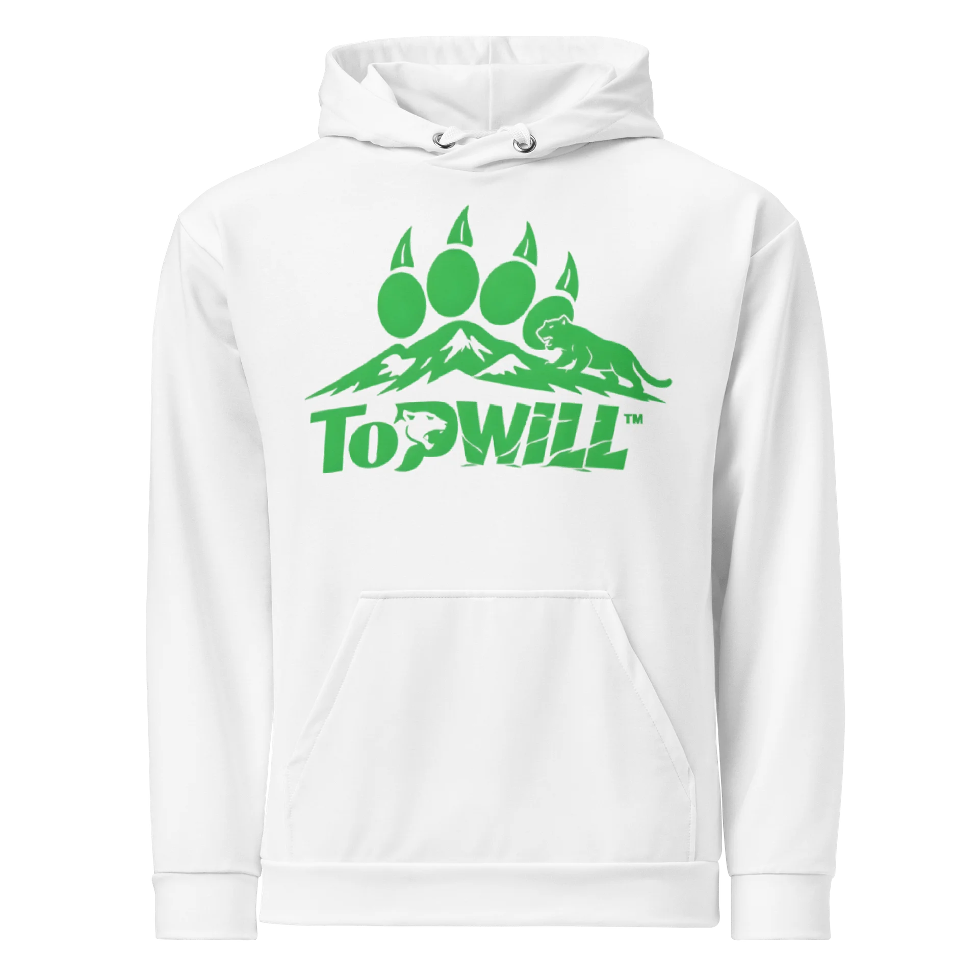 Topwill™ White & Green Cotton Hoodie product image (1)