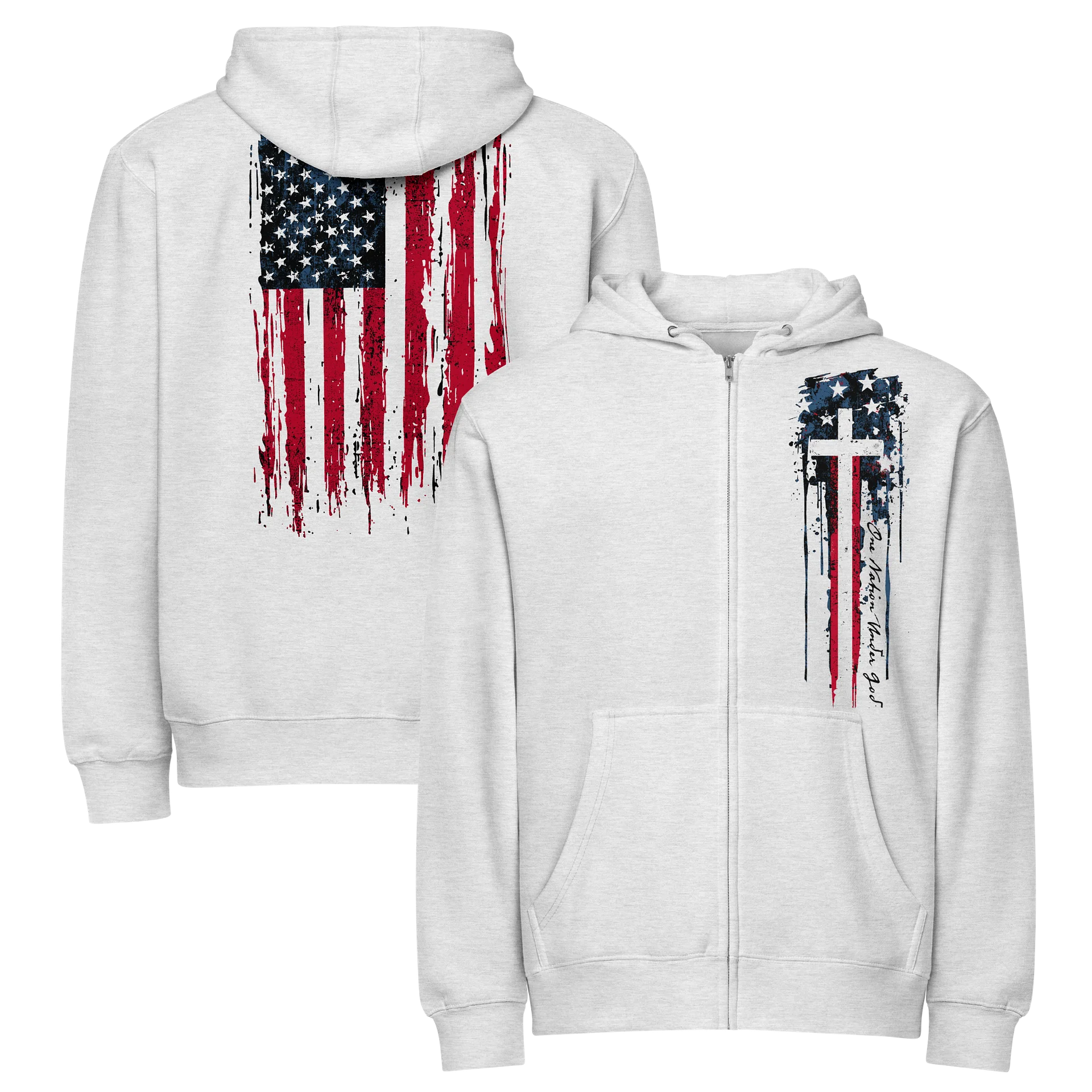 One Nation Under God Zip Hoodie product image (1)