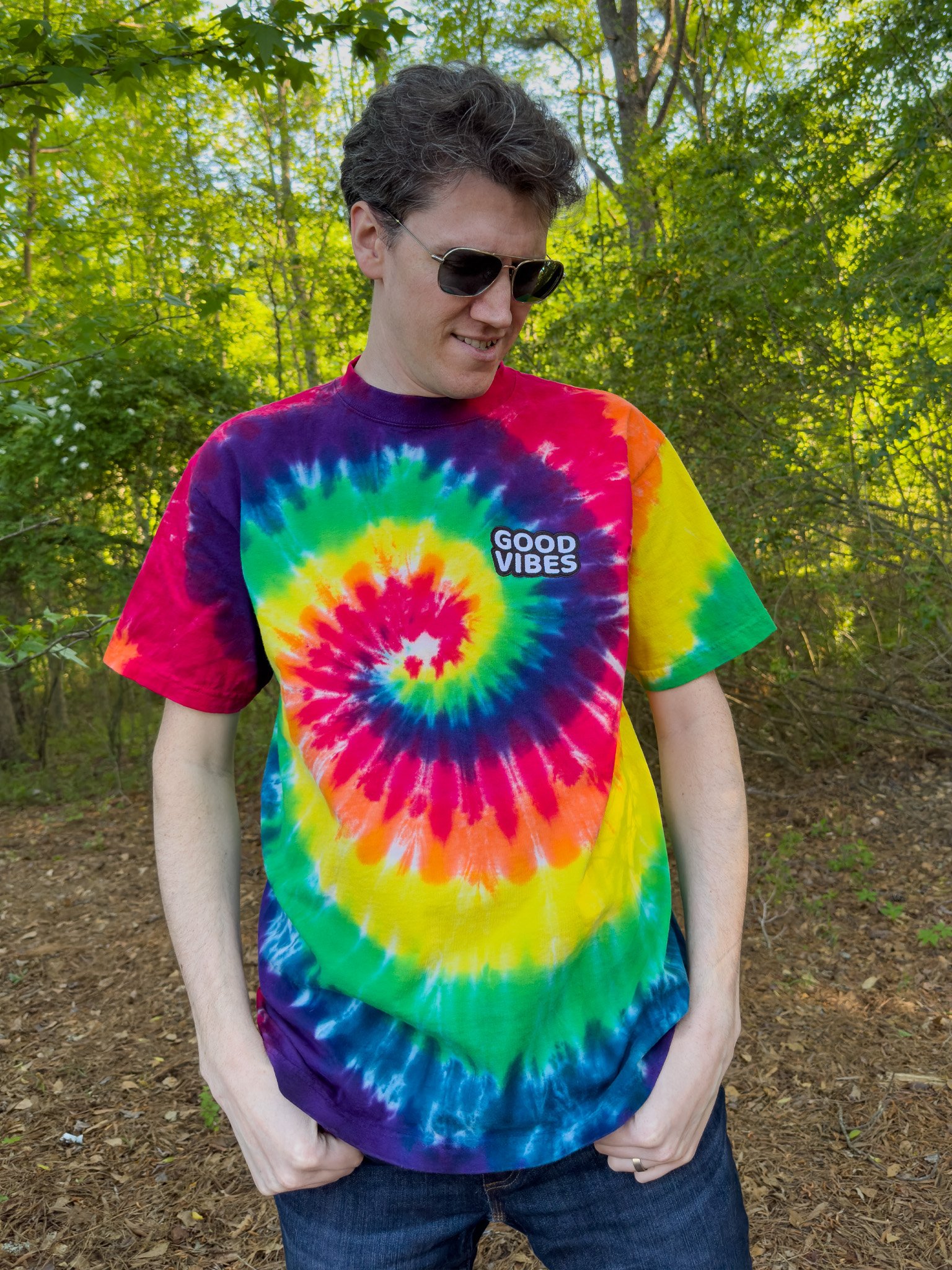 Good Vibes Oversized Tie-Dye Tee product image (4)