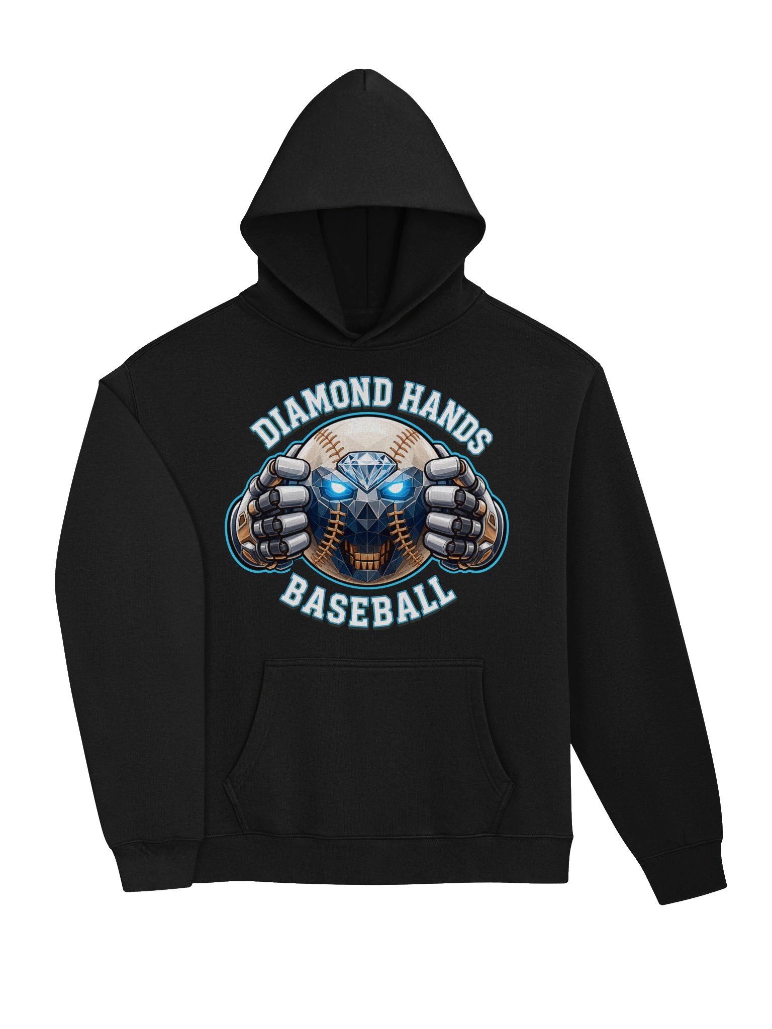 Diamond Hands Baseball Cyborg Skull Hoodie product image (3)