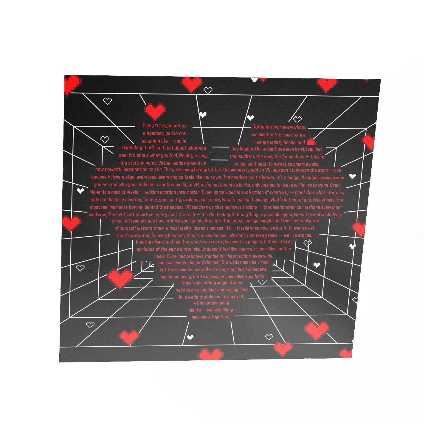 Deep Love VR Pixel Heart Nostalgic Poster Print product image (3)
