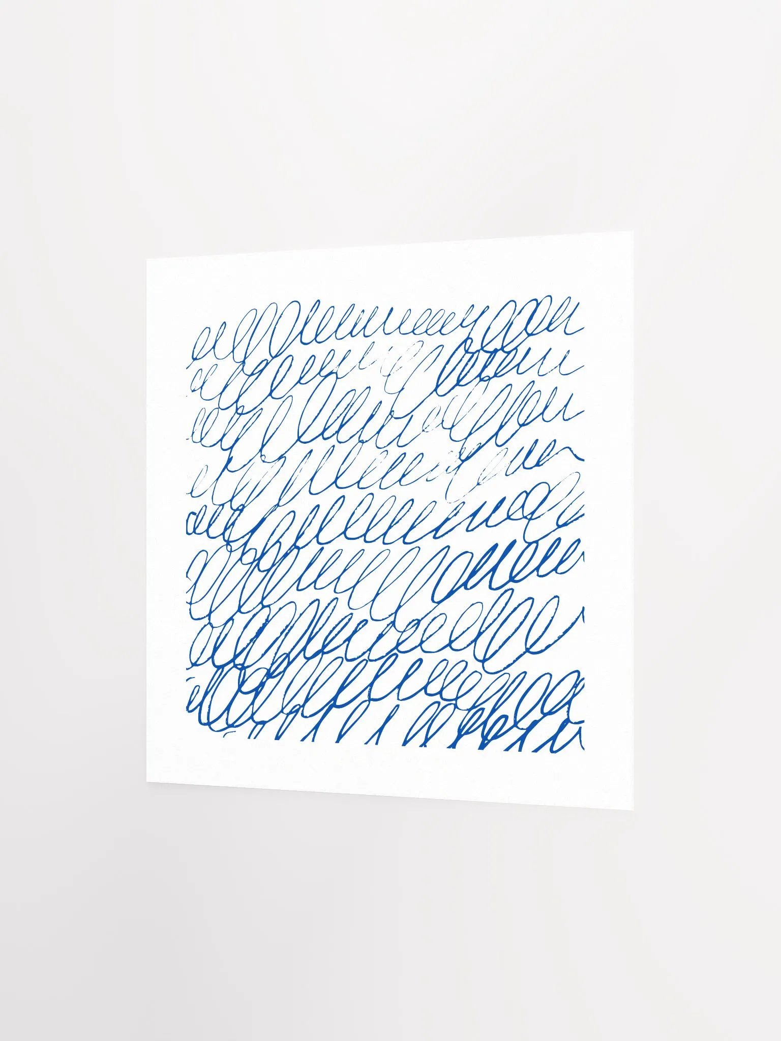 Blue Scribble Abstract Line Drawing Print product image (9)