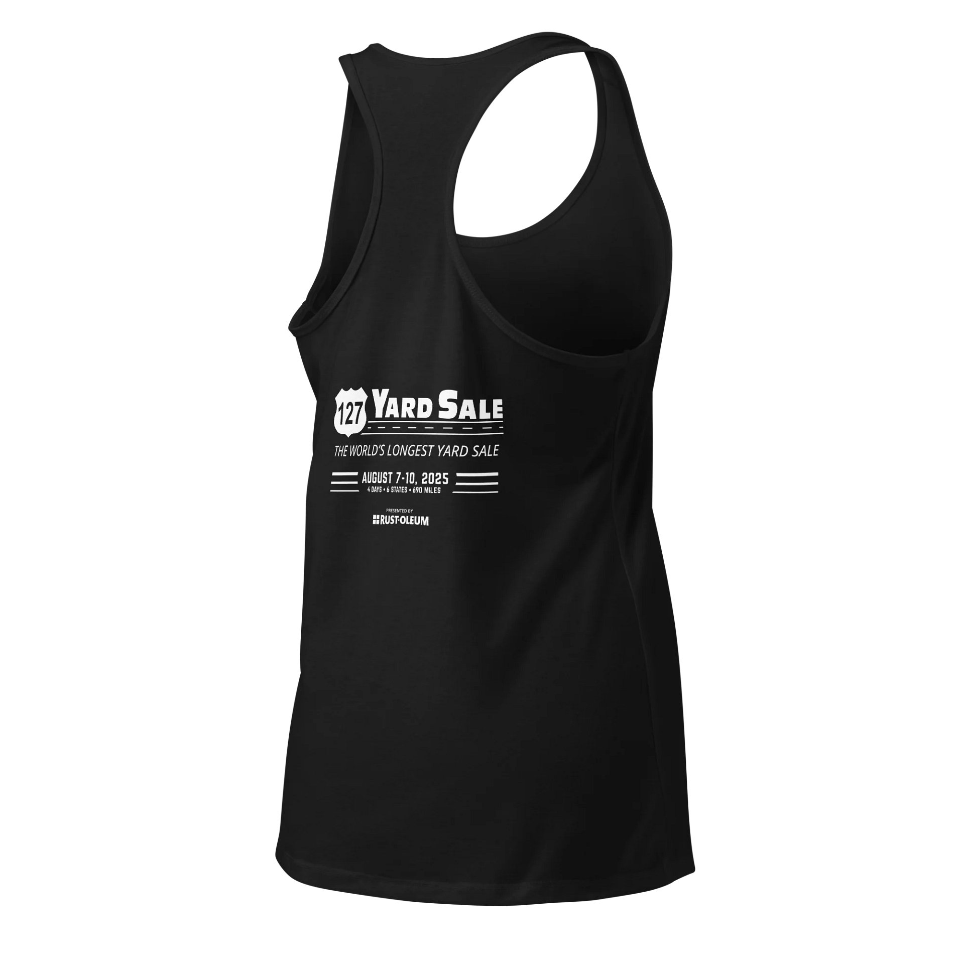 127 Yard Sale (2025) Vintage - Next Level Women's Racerback Tank Top - Black product image (4)