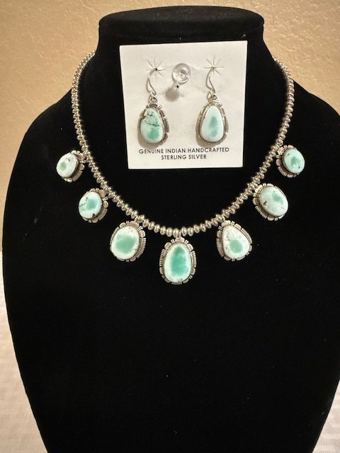 Handcrafted Dry Creek Turquoise Petal Suite in Sterling Silver product image (1)