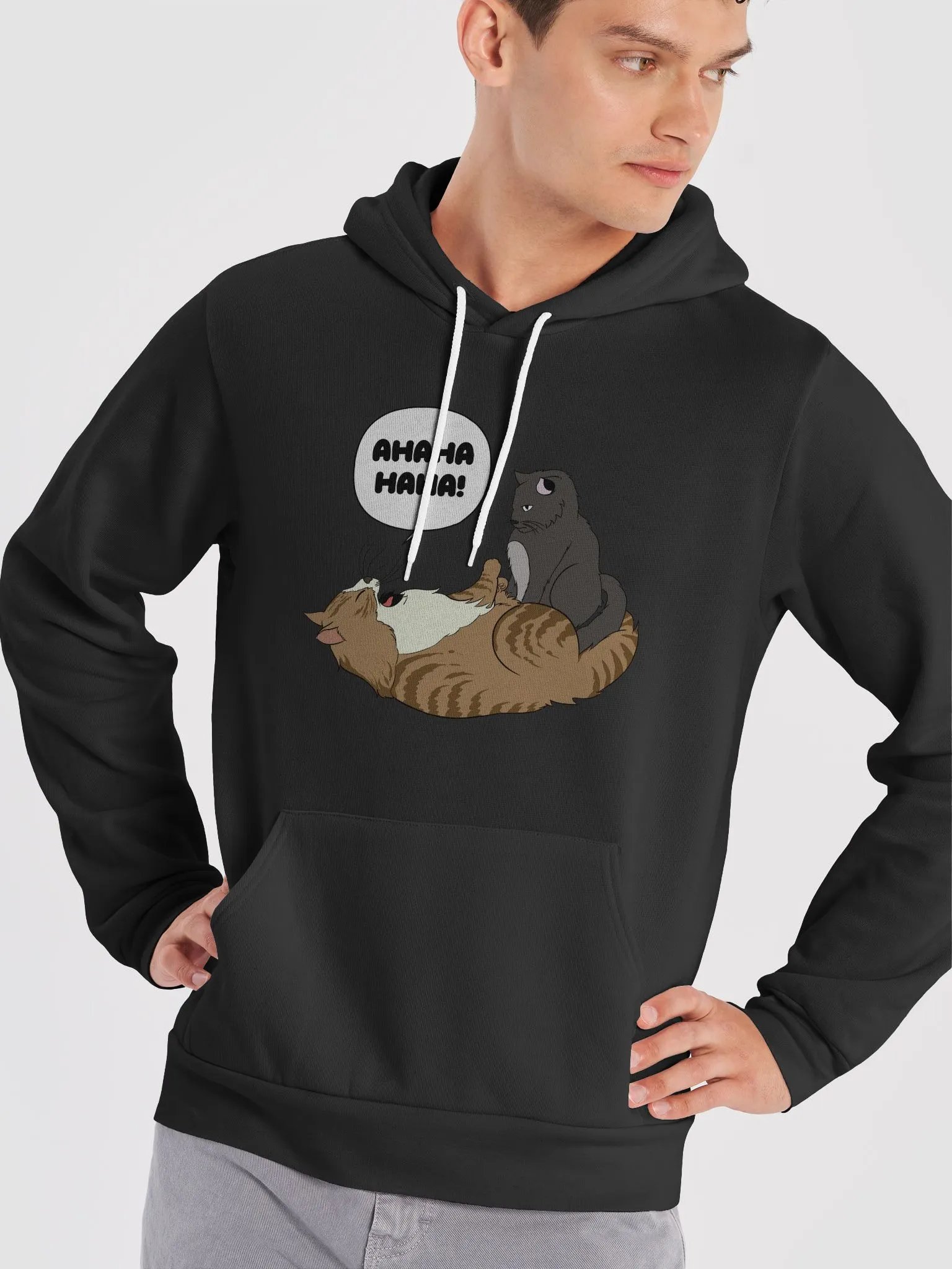 AHAHA Cat - Draw String Hoodie product image (7)