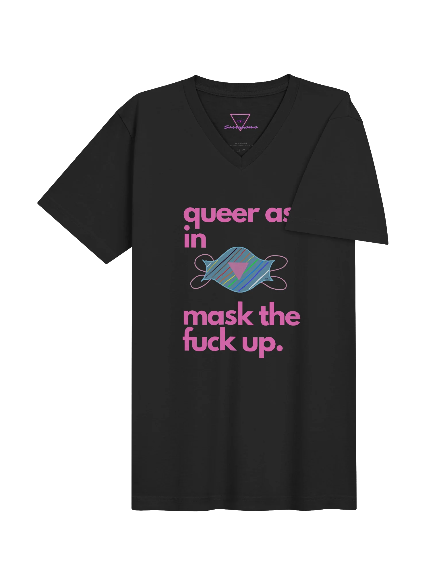 Queer As In Mask TF Up v-neck tee product image (16)