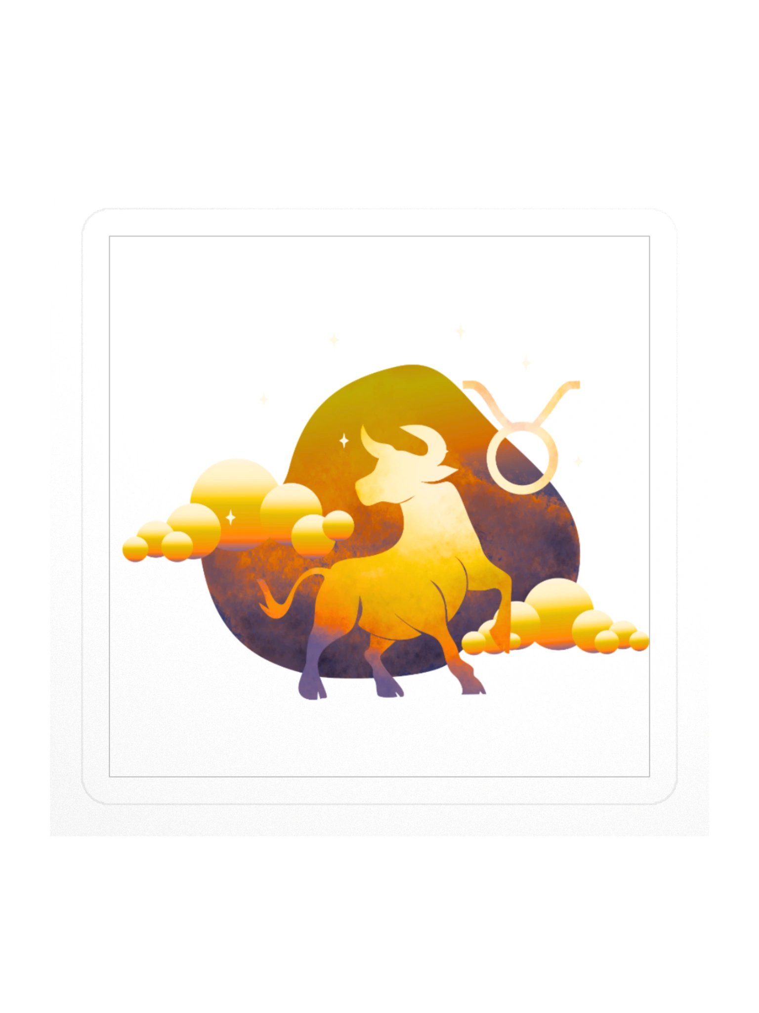 Taurus Zodiac Sticker — Dreamy Sun-Kissed Bull Design product image (1)
