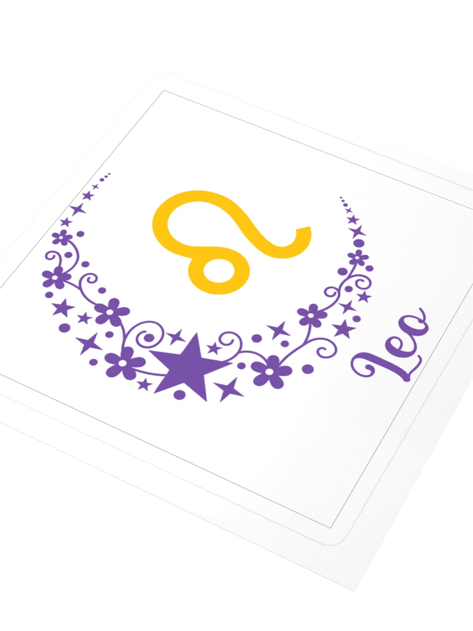 Leo Astrology Emblem Sticker — Purple Floral Cosmic Decal product image (3)