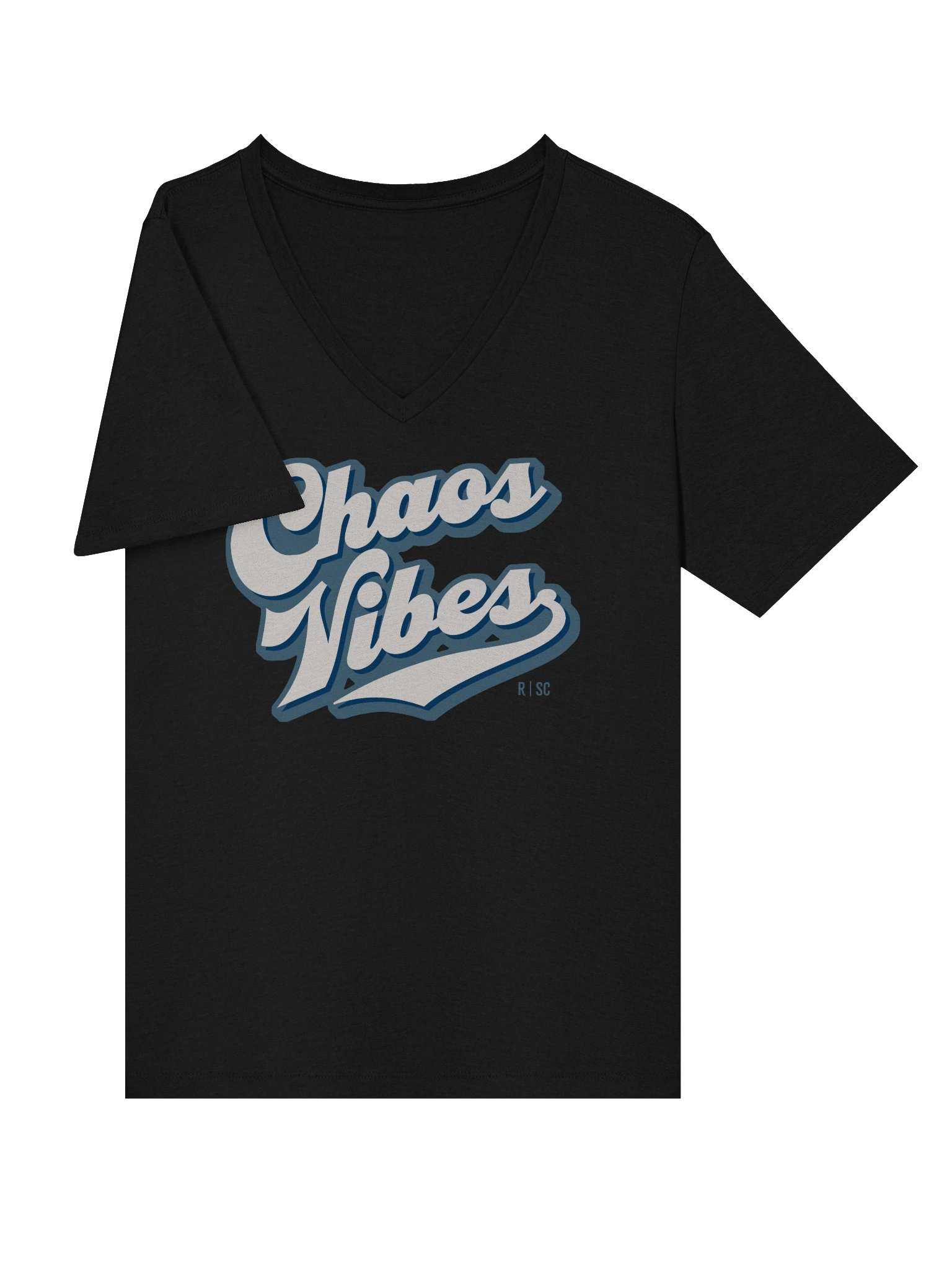 Chaos Vibes V-Neck T-shirt (Blues) product image (21)