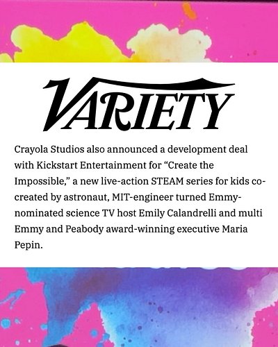 It’s official!!! Let’s Create the Impossible @crayolastudiosofficial 🖍️🚀
@kickstartent