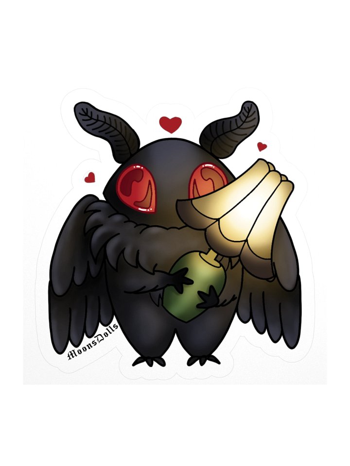 'mothman <3 lamp' sticker product image (1)