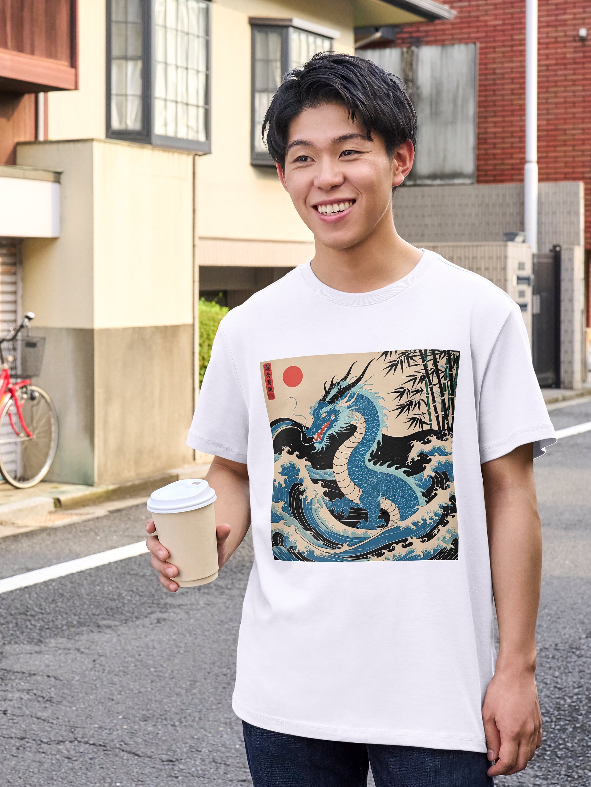 Ryoshin - Urashima Tarō (Teal Dragon), Ancient Ryū Collection, T-Shirt, Front Design product image (3)