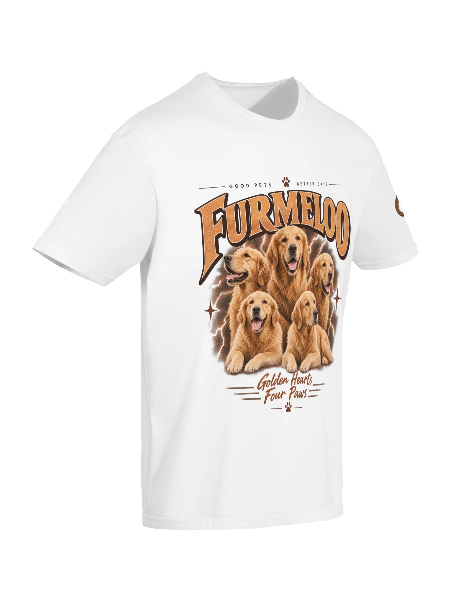 Furmeloo Golden Hearts Four Paws T-Shirt product image (6)