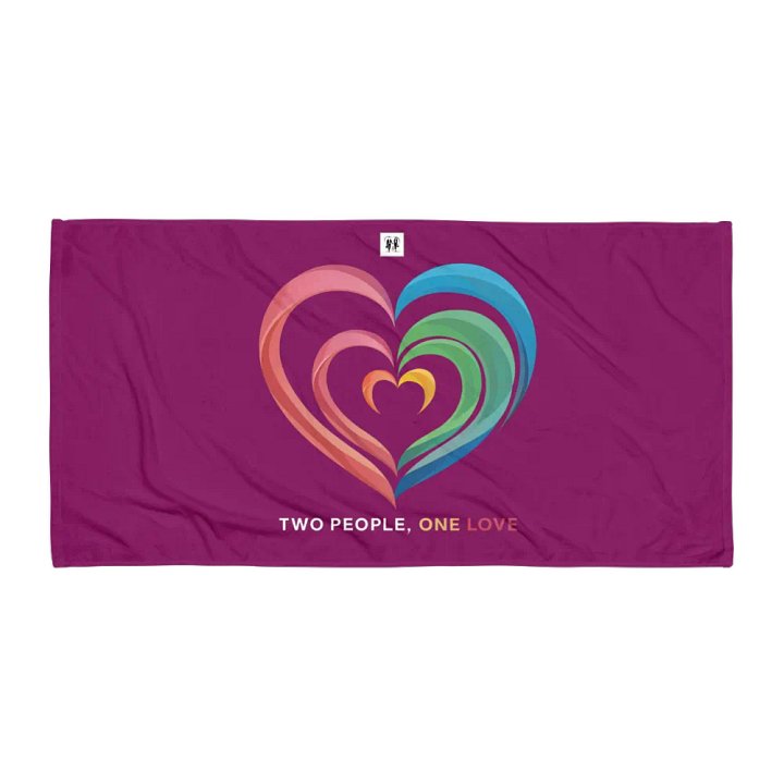 Two people One Love Rainbow Towel product image (1)