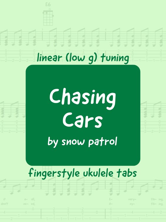 Snow Patrol - Chasing Cars (uke tabs) product image (1)