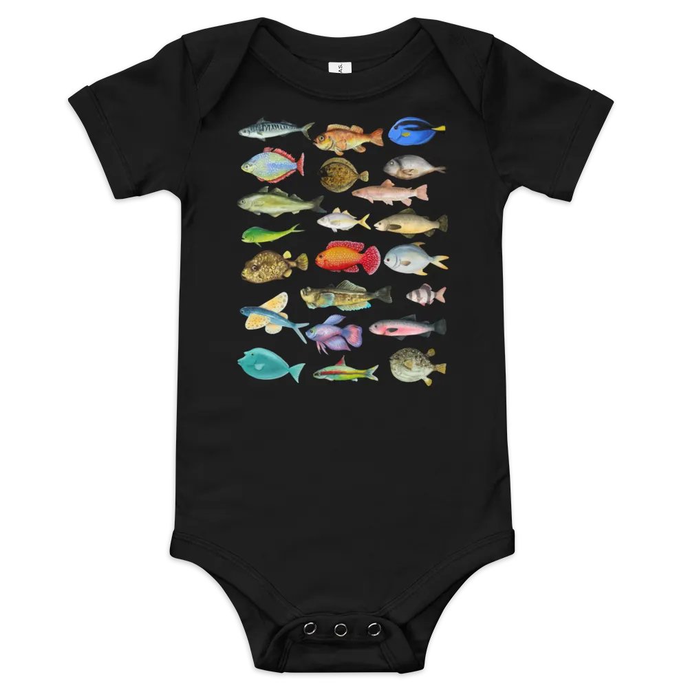 Aquatic Adventures Fish Collage Baby Bodysuit product image (1)