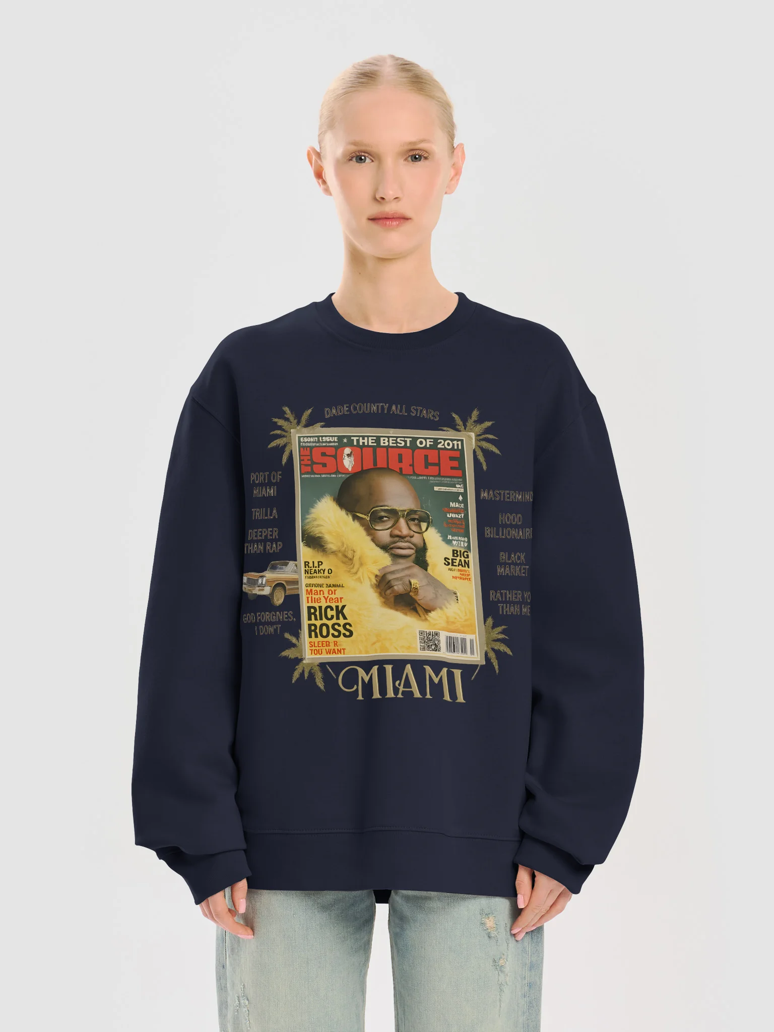 Rick Ross Miami Collage Oversized Sweatshirt product image (17)