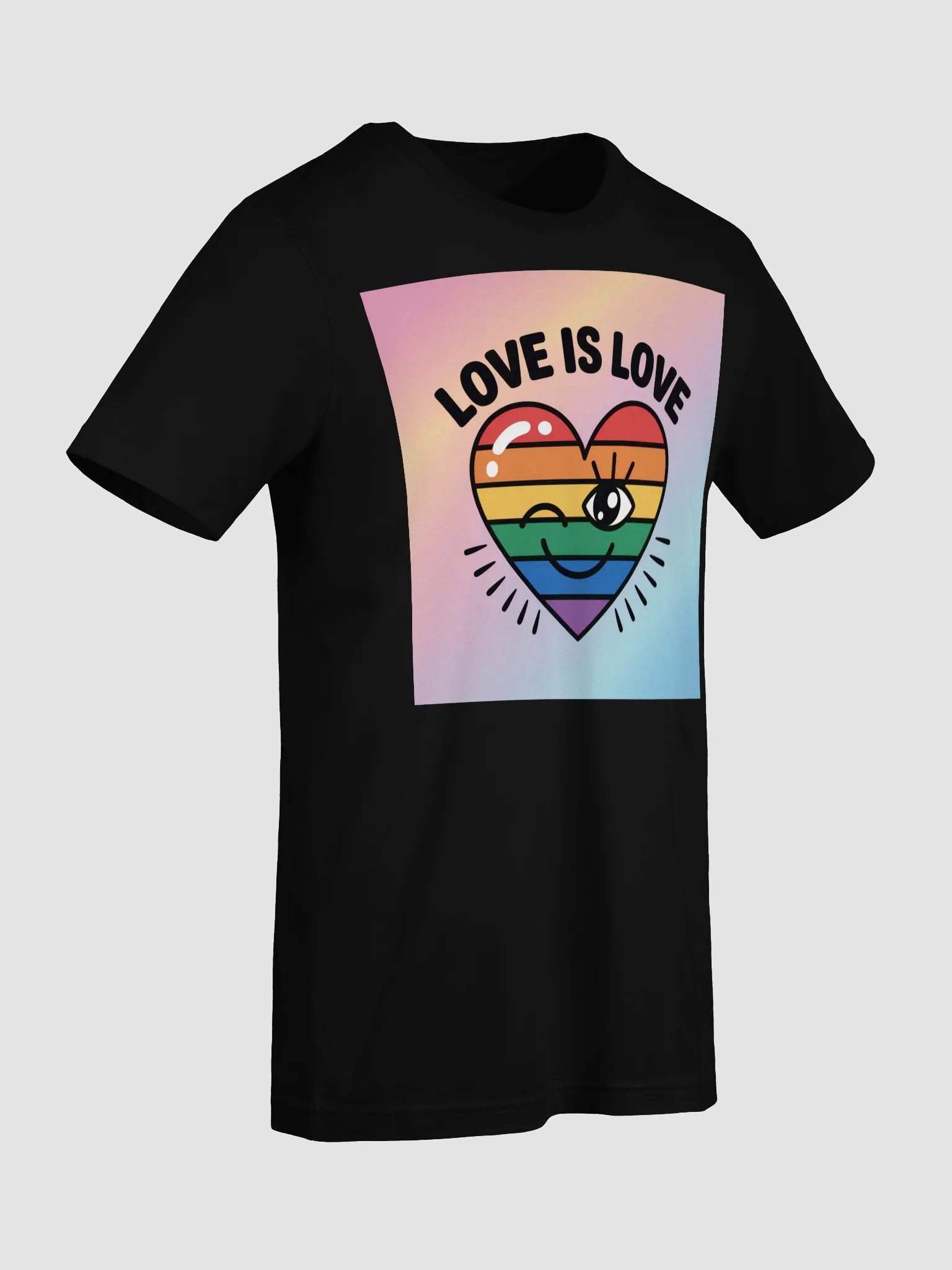 Love is Love Pride T-Shirt | Graphic Grove | Celebrate Equality with Rainbow Heart Design product image (98)