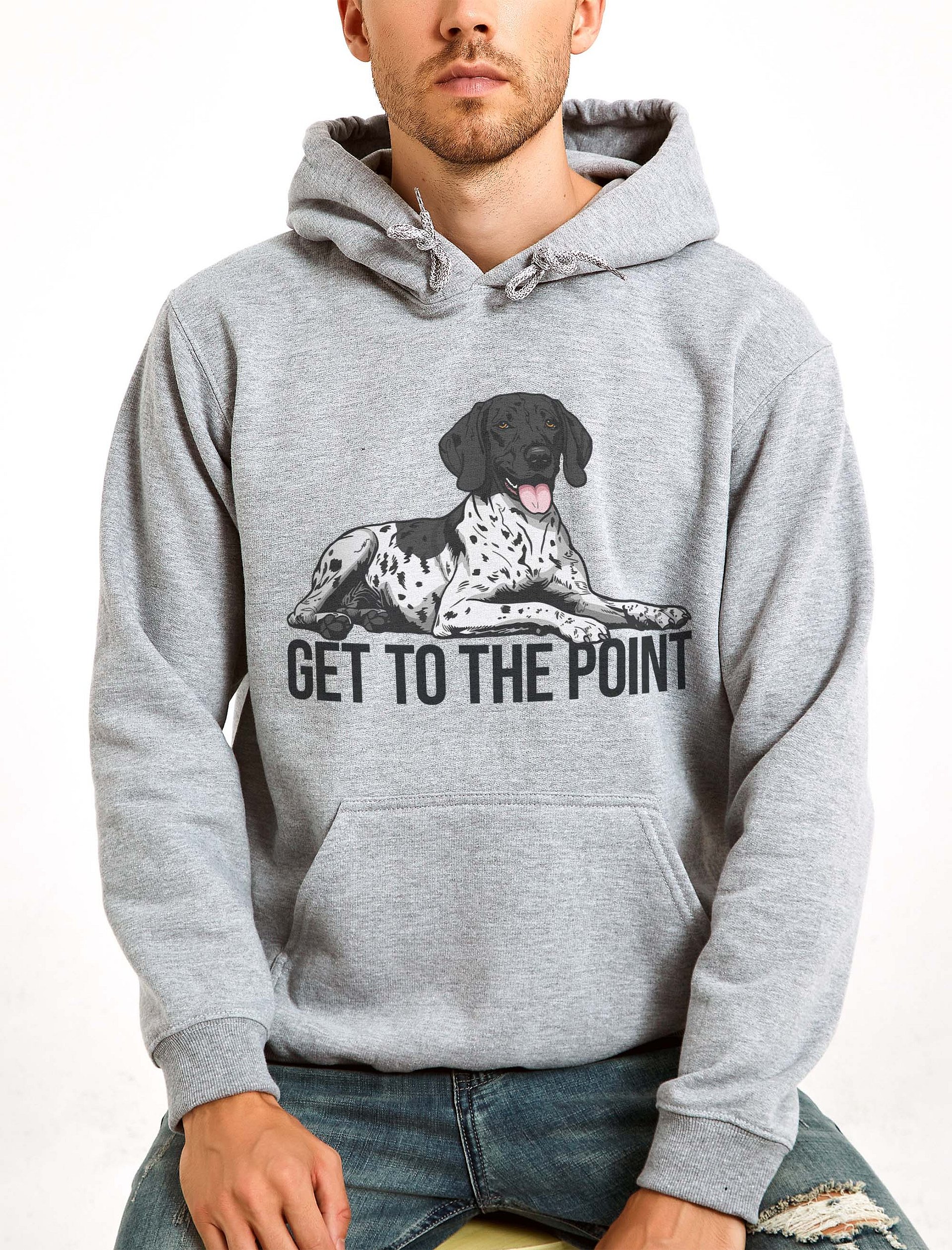 Get to the Point Hooded Sweatshirt of a German Shorthaired Pointer(Black Roan) | Funny Hoodie for GSP Paw-rents product image (34)