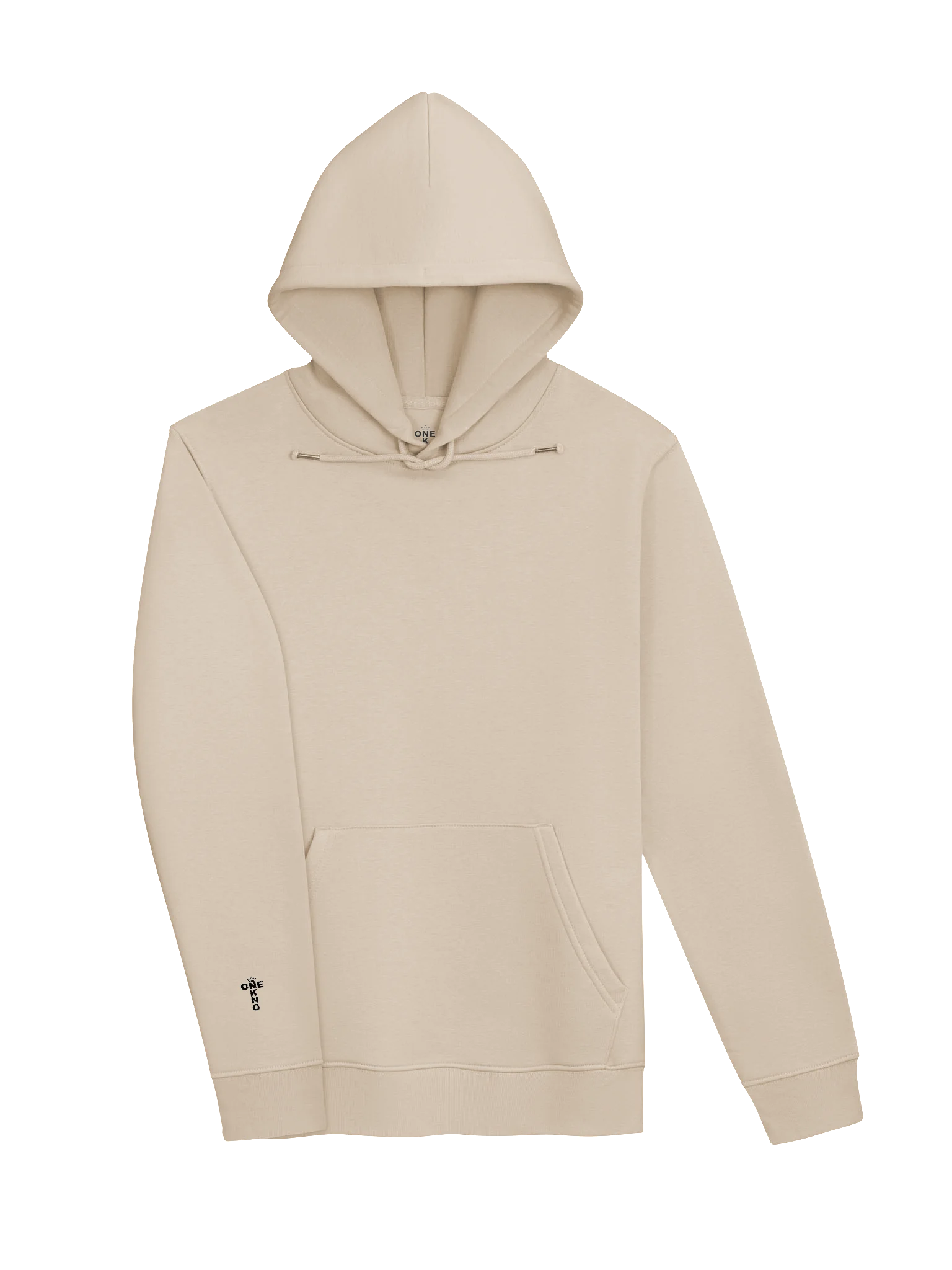 ONE KING Urban Crown 100% Organic Cotton Premium Street Hoodie with embroidered sleeve logo black print product image (3)