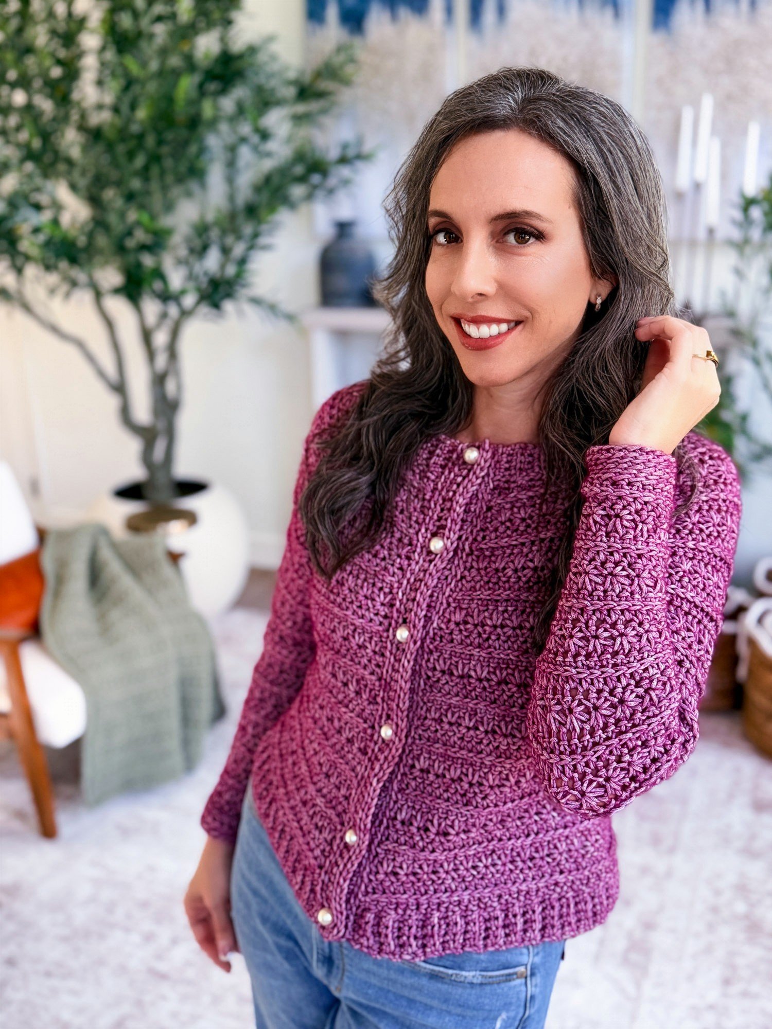 Petal Loop Stitch Crochet Cardigan product image (8)
