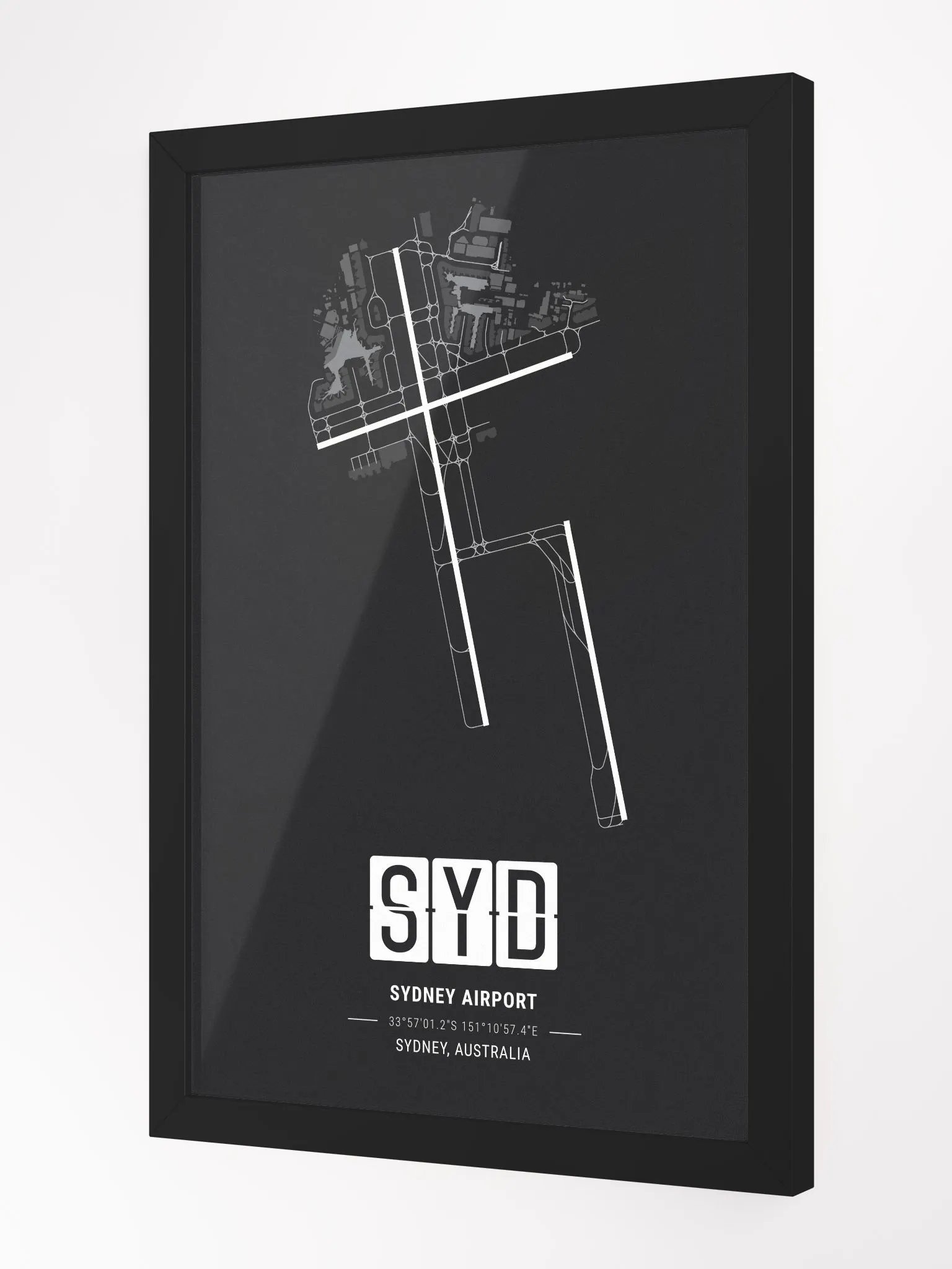 Framed Airport SYD Premium Map On Matt Paper product image (2)